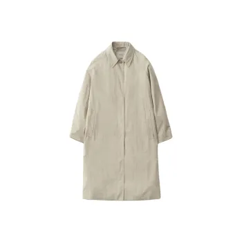 NOTHING WRITTEN Classic Oversized Balmacaan Trench Coat Women's Beige/Beige