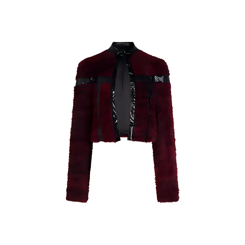 REJJ Velvet feel Coat Women's Burgundy-0