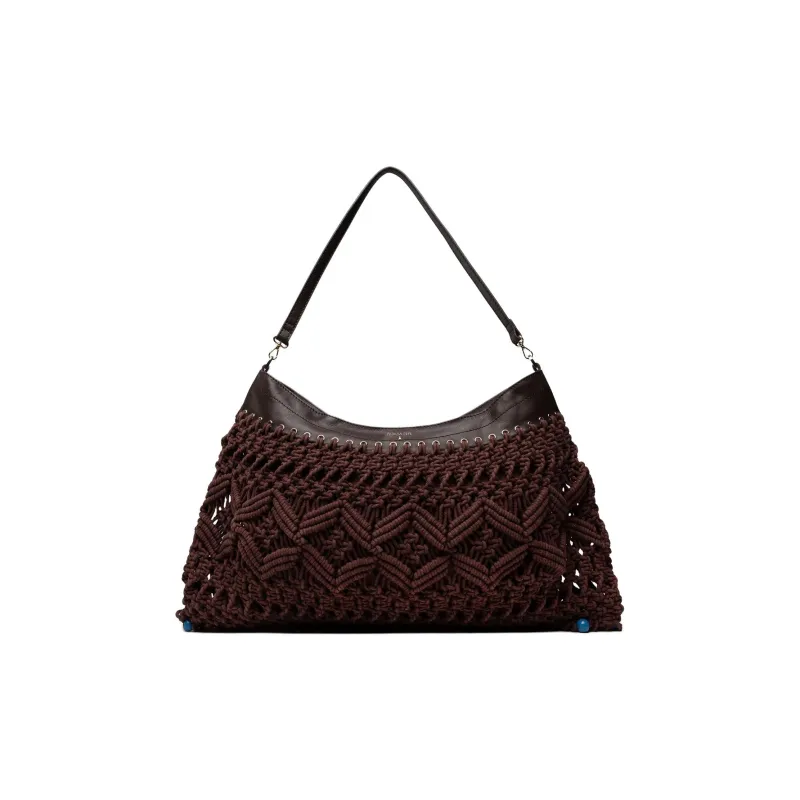 Patrizia Pepe Fabric Shoulder Bag Women's Brown-0