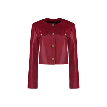 VERSACE Button-Up Leather Jacket