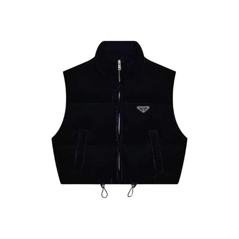 PRADA Logo-Plaque Quilted Cropped Gilet-0