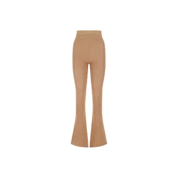 ANDREĀDAMO High Waist Perforated Knitted Trousers
