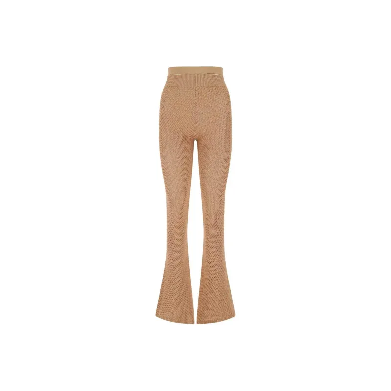 ANDREĀDAMO High Waist Perforated Knitted Trousers-0