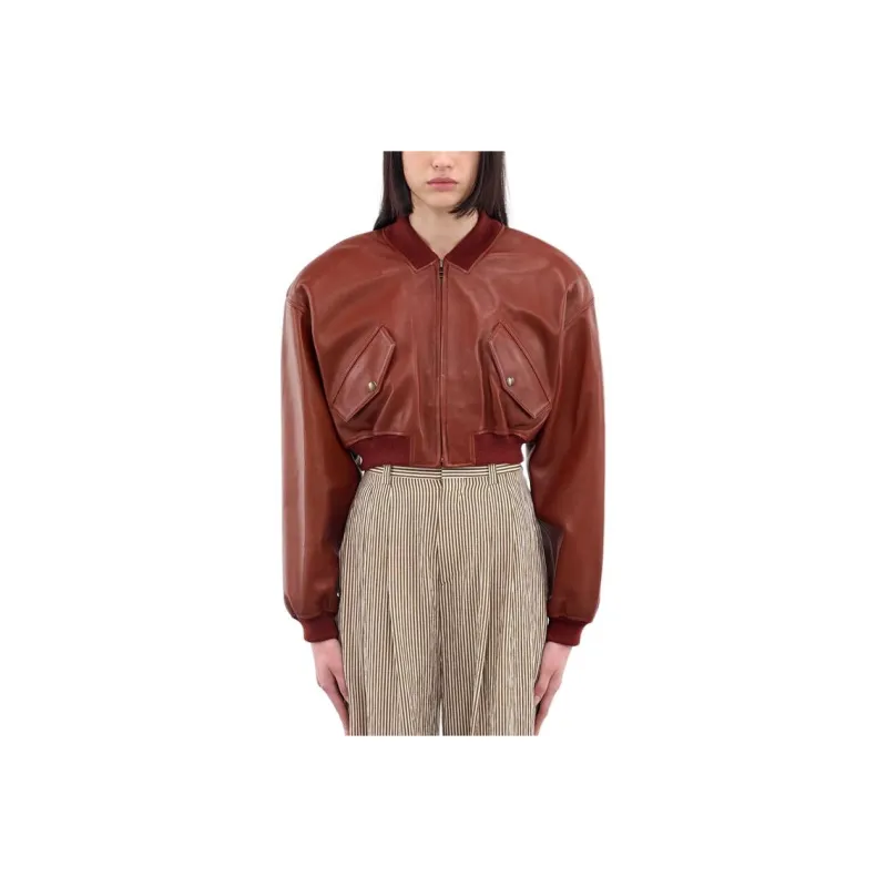 Petar Petrov Leather Jacket Women's Burgundy-0