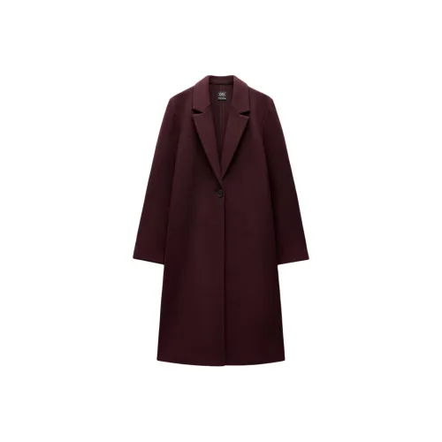 ZARA Coats Women's Burgundy
