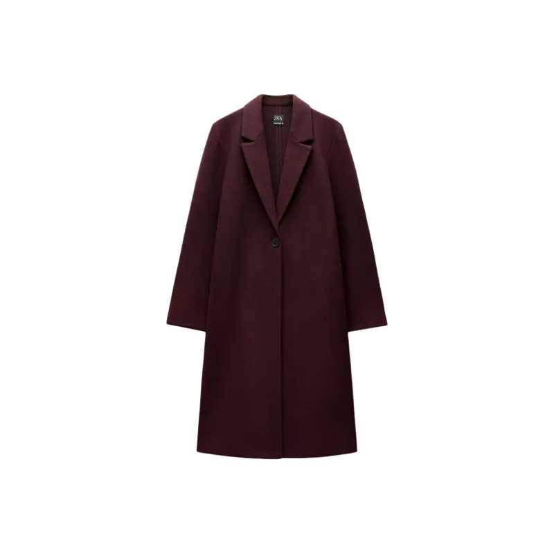 ZARA Coats Women's Burgundy-0