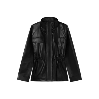 THE SEA LIFE Leather Jacket Women's Black Mage