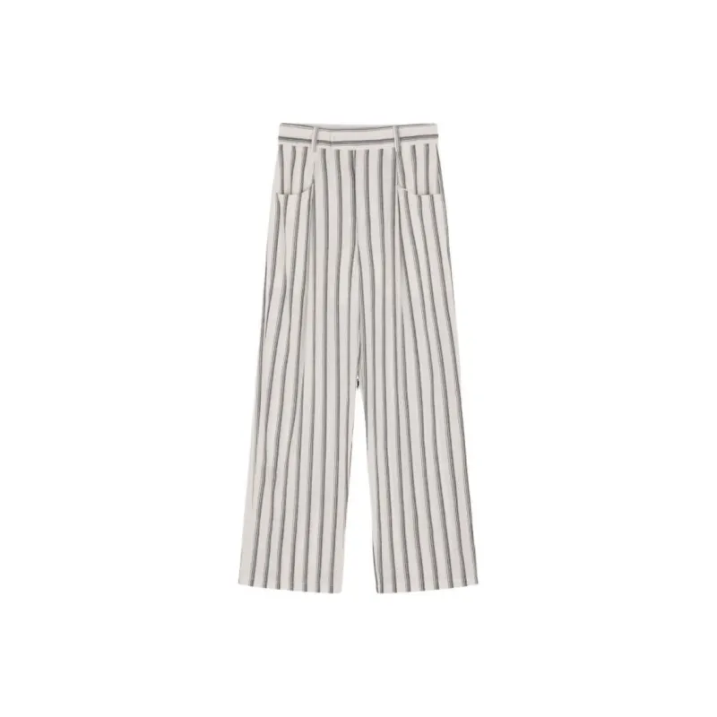 IHIMI Casual Pants Women's White Stripes-0