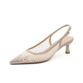 Lan Miao Slim Heel High Heels Women's Champagne