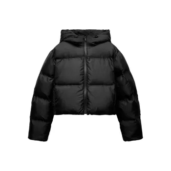 ZARA Trf Puffer Jacket Women's Black