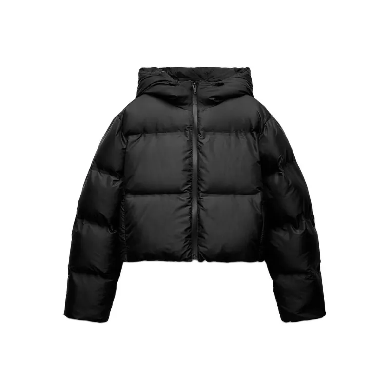 ZARA Trf Puffer Jacket Women's Black-0