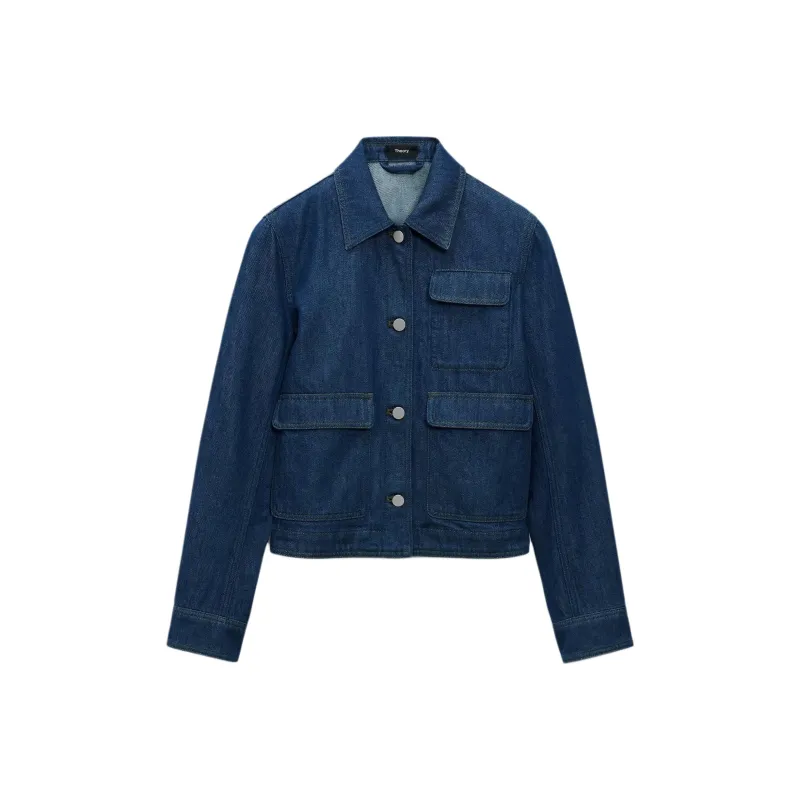 THEORY Buttoned Denim Jacket-0