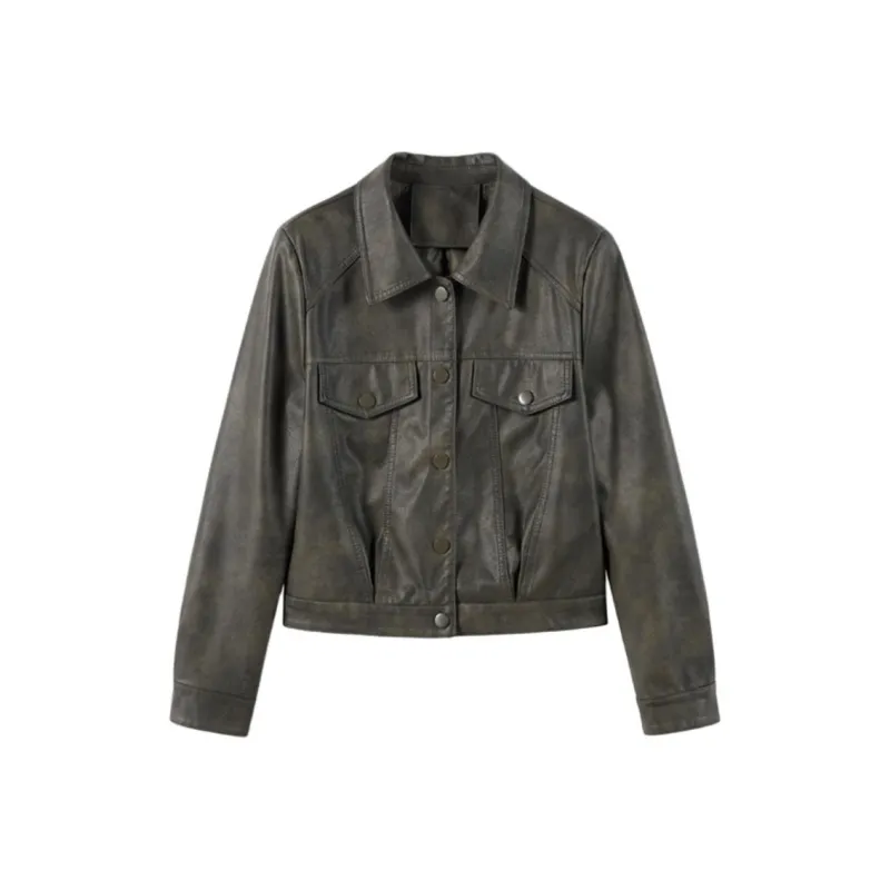 Yi Mengyuan Leather Jacket Women's-0