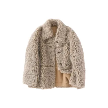 XIANGYING Velvet-feel Coat Women's Sage Green