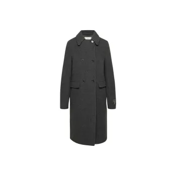 ARITZIA Wilfred Beatrix Coat - Soft Wool Cashmere Coats Women's Heather Charcoal/Stone Phoebe Zhennan Charcoal