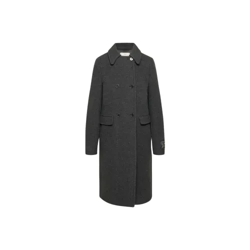 ARITZIA Wilfred Beatrix Coat - Soft Wool Cashmere Coats Women's Heather Charcoal/Stone Phoebe Zhennan Charcoal