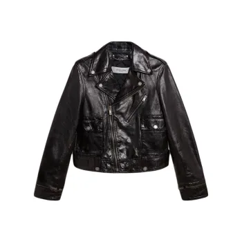 Golden Goose Off Center Zipped Leather Jacket