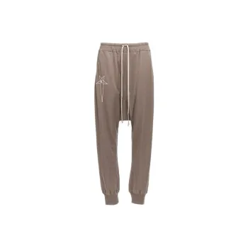 RICK OWENS Logo-embroidered Cotton Track Pants
