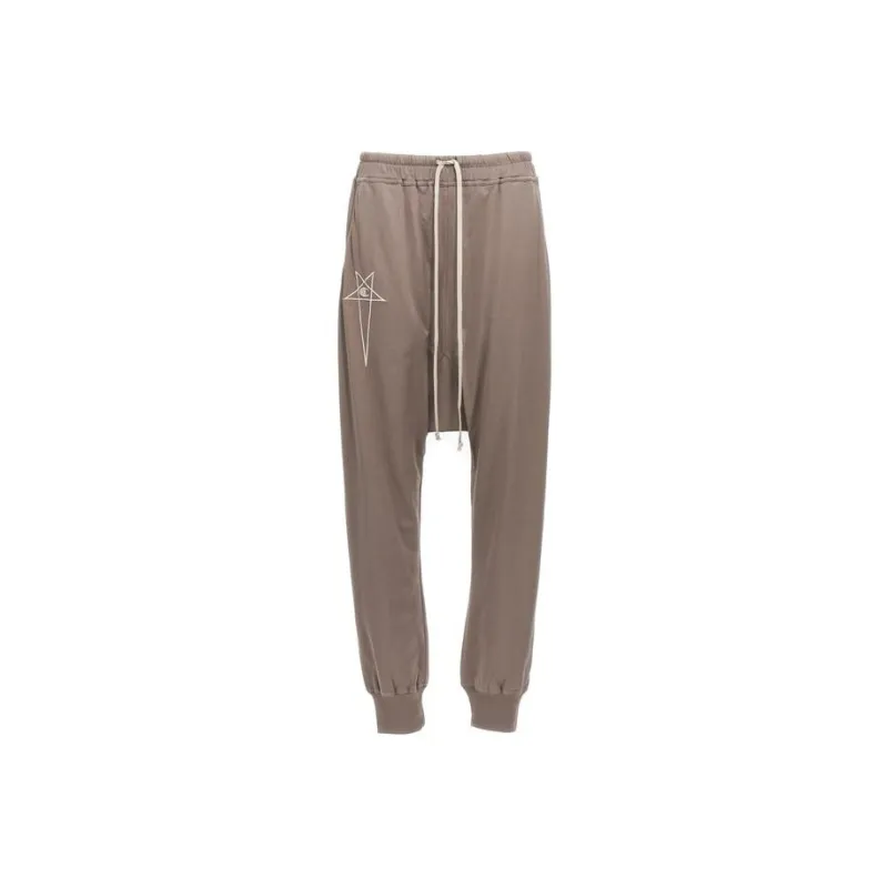 RICK OWENS Logo-embroidered Cotton Track Pants-0