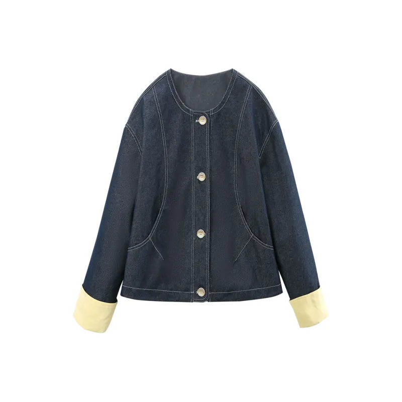 A Paradise For Awakening Denim Jacket Women's Vintage Blue-0