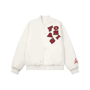 FOASIS Baseball Jacket Unisex White