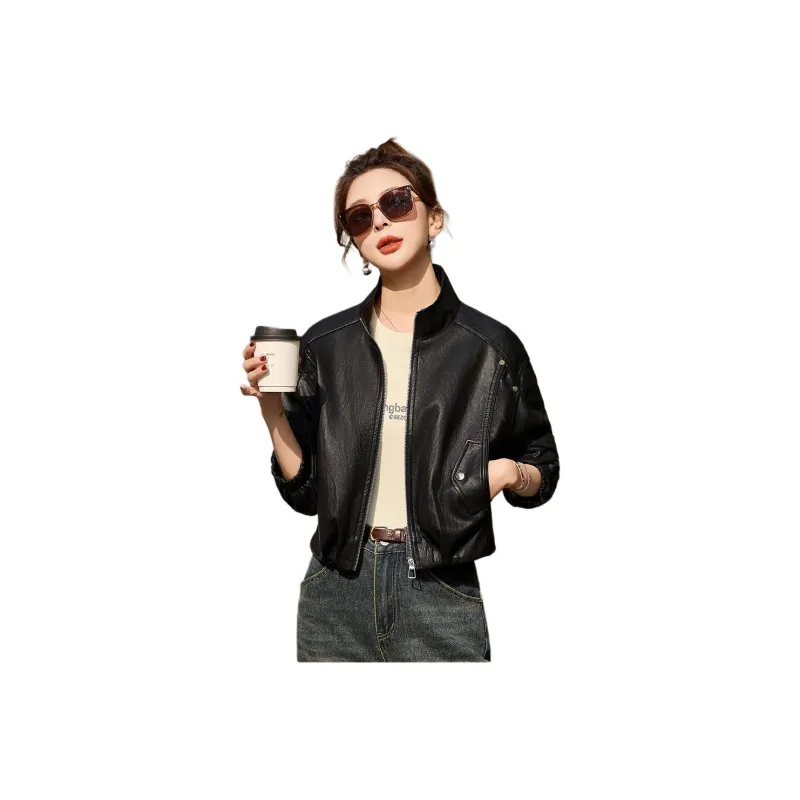 Fele.d Leather Jackets Women's-8