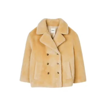 Sandro Faux fur Double breasted Coat