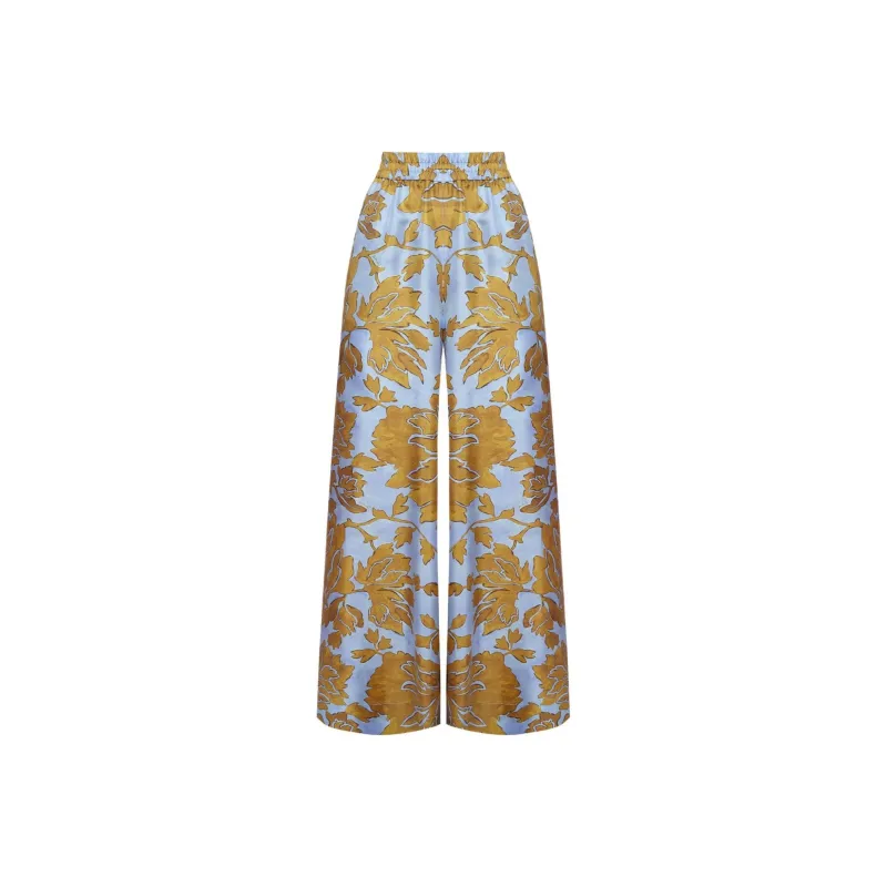 La DoubleJ Floral print Silk Palazzo Pants-0