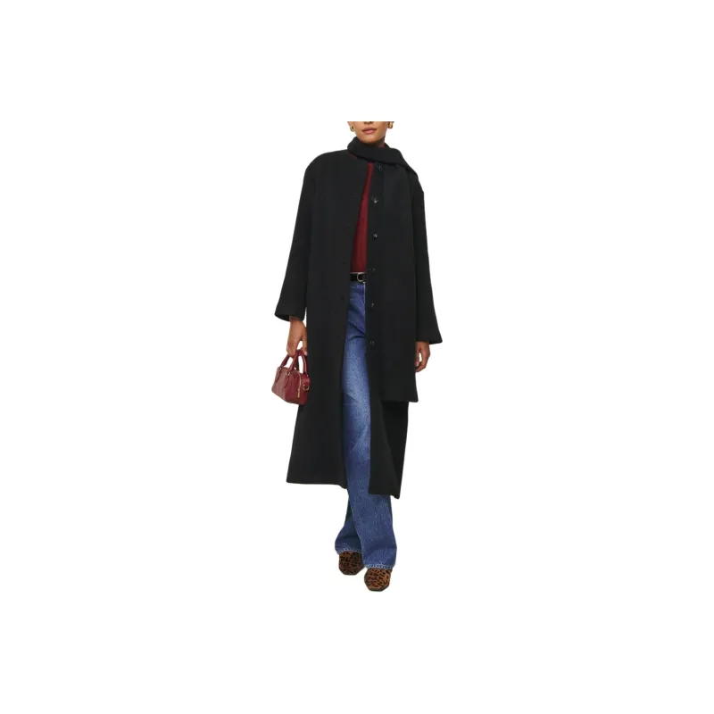 REFORMATION Asher Coat Coats Women's Black-0