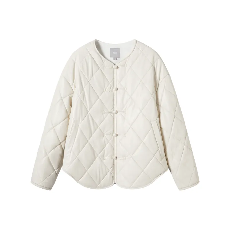 DIALOGUE Puffer Jacket Women's Gardenia White-0