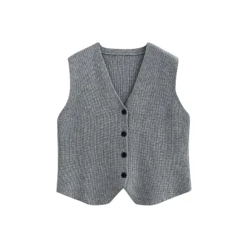Initial Language Vest Women's Heather Gray