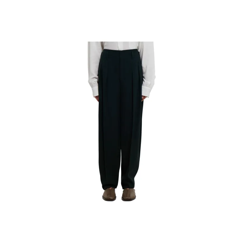 Lemaire Pleated Tappered Pants 'Caviar'-0