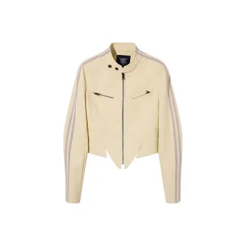 Ouyang Leather Jacket Women's Champagne Yellow