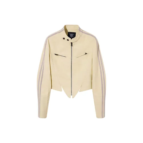 Ouyang Leather Jacket Women's Champagne Yellow