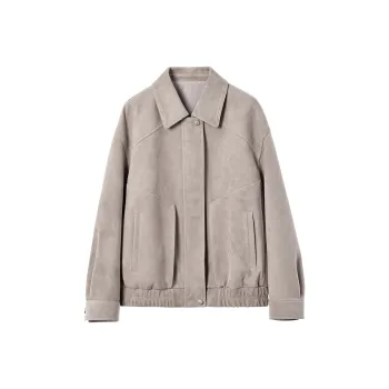 SINBOS Leather Jackets Women's Cloudy Gray