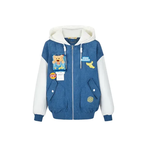 13 DEMARZO x LESHILIANMINGXILIE Baseball Jacket Unisex Blue