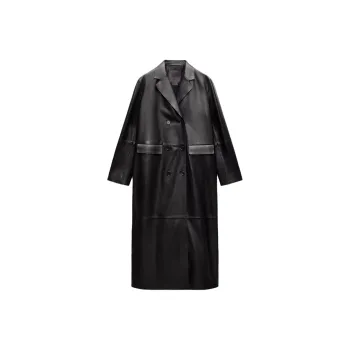 ZARA ZW Series Leather Jacket Women's Black
