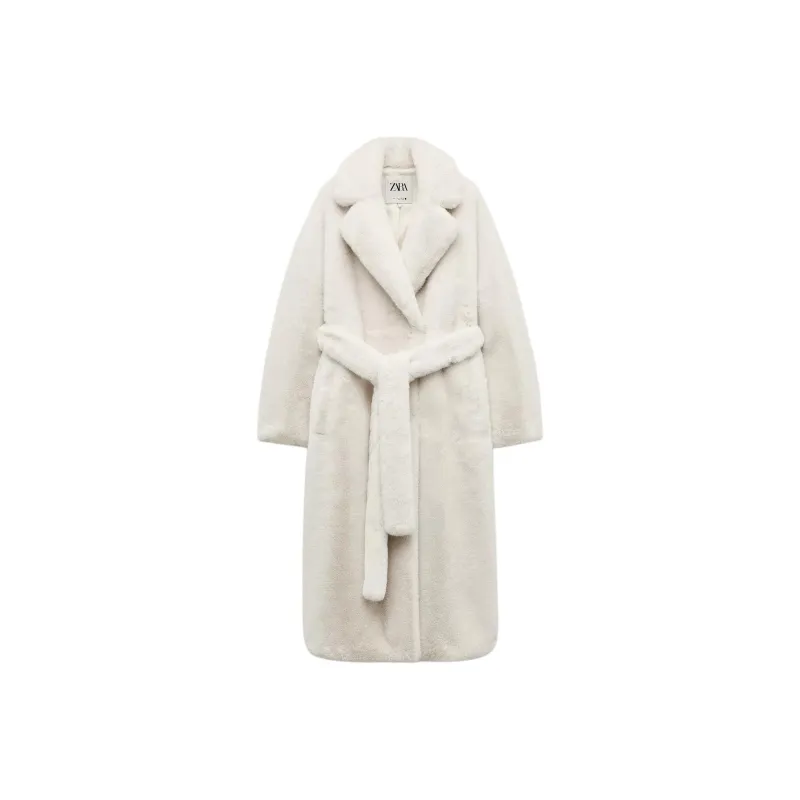 ZARA Coats Women's White-0