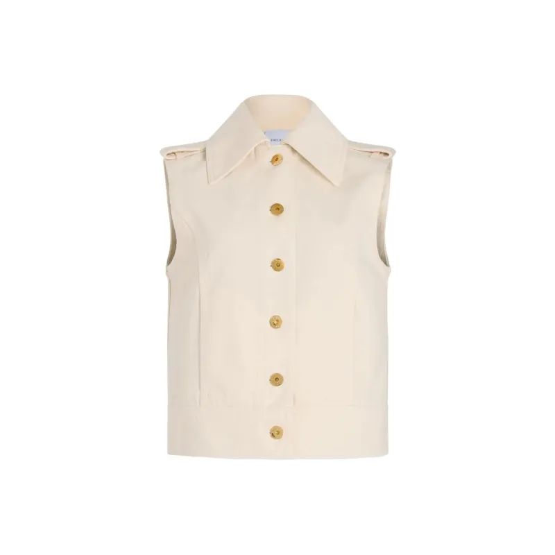 Patou Sleeveless Denim Jacket-0