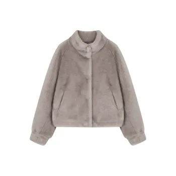 Mo Han Yi Mei Velvet feel Coat Women's Premium Gray
