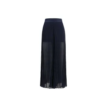 Shanghai Tang Smocked-panelling Plissé Maxi Skirt