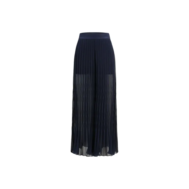 Shanghai Tang Smocked-panelling Plissé Maxi Skirt-0