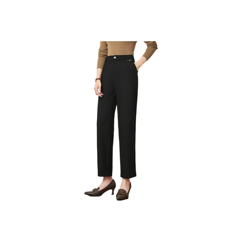 FENHONGMALI Casual Pants Women's Black-0