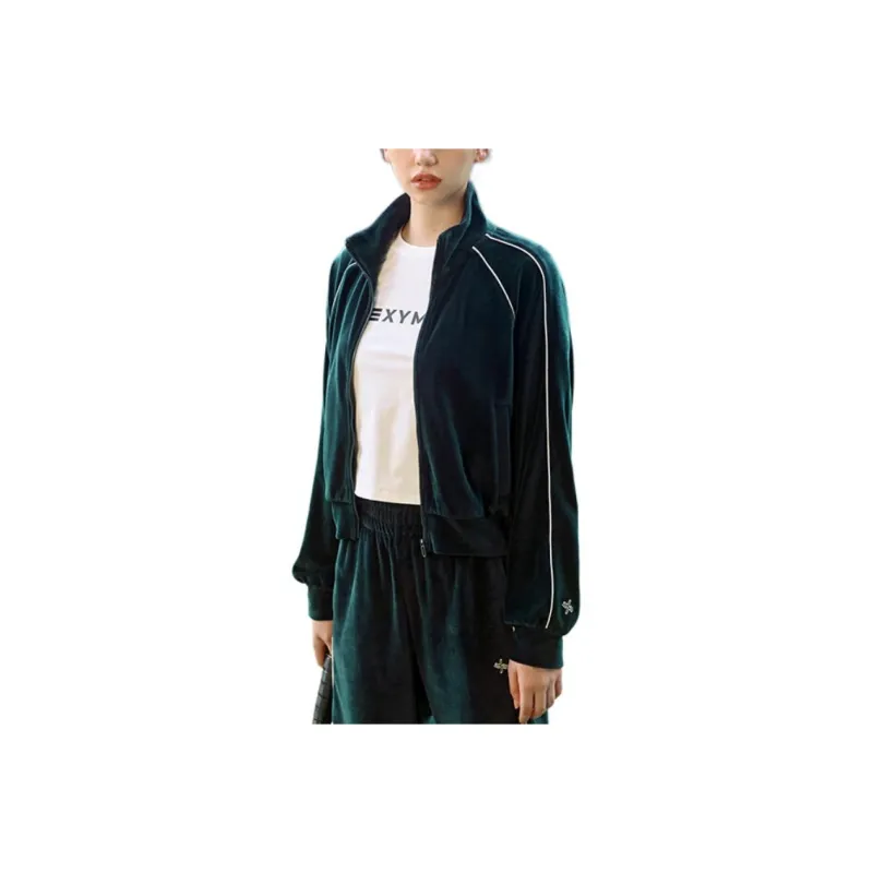 XEXYMIX Velvet feel Coat Women's Leaf Green-0