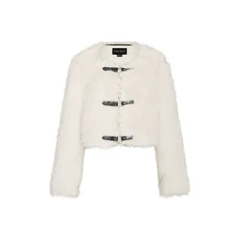 URBAN REVIVO Fur Women's Raw White