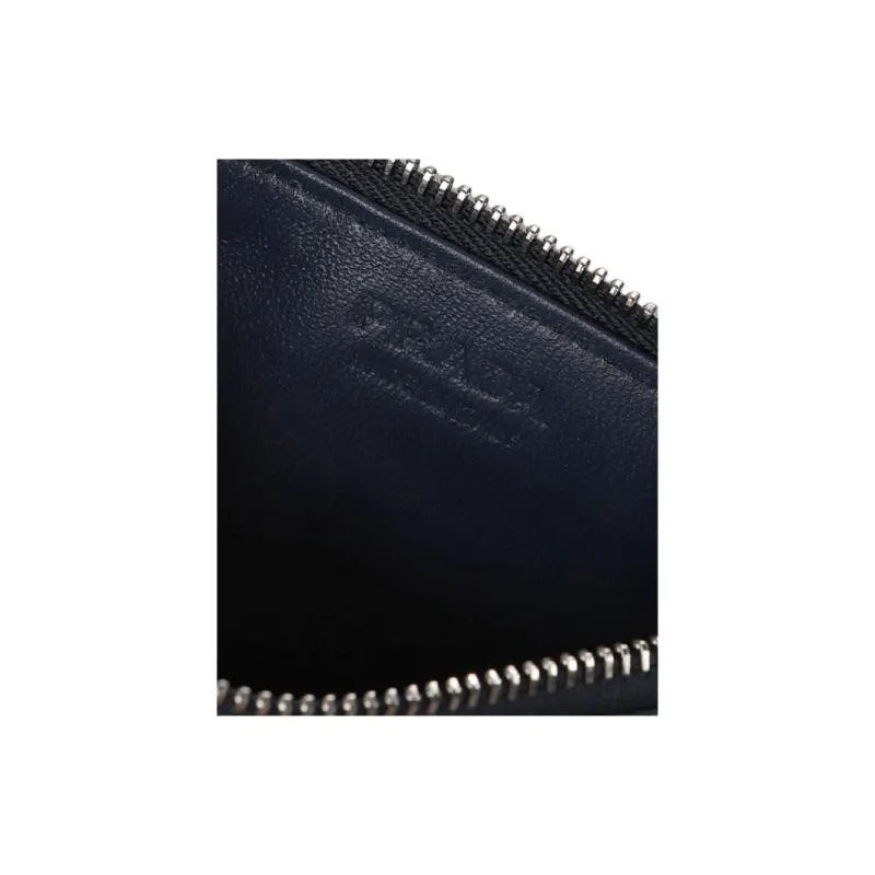 PRADA Saffiano Calfskin Wallet Women's Dark Blue-6