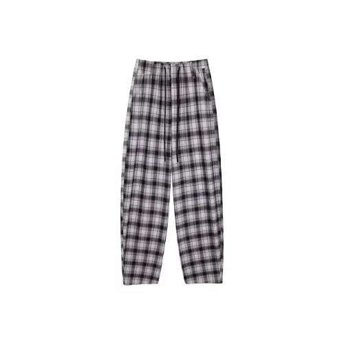 Aghr Casual Pants Women's Black White Plaid