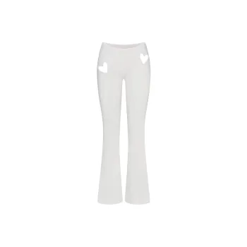 SKIMS Valentine's Day Collection SS25 COTTON JERSEY HEART FLARE LEGGING Casual Pants Women's SNOW/Snow White