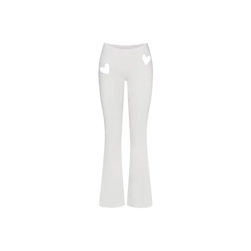 SKIMS Valentine's Day Collection SS25 COTTON JERSEY HEART FLARE LEGGING Casual Pants Women's SNOW/Snow White