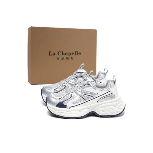 La Chapelle Height Increasing Abrasion Resistant Lightweight Slip Resistant Low Top Chunky Sneakers Women's Blue